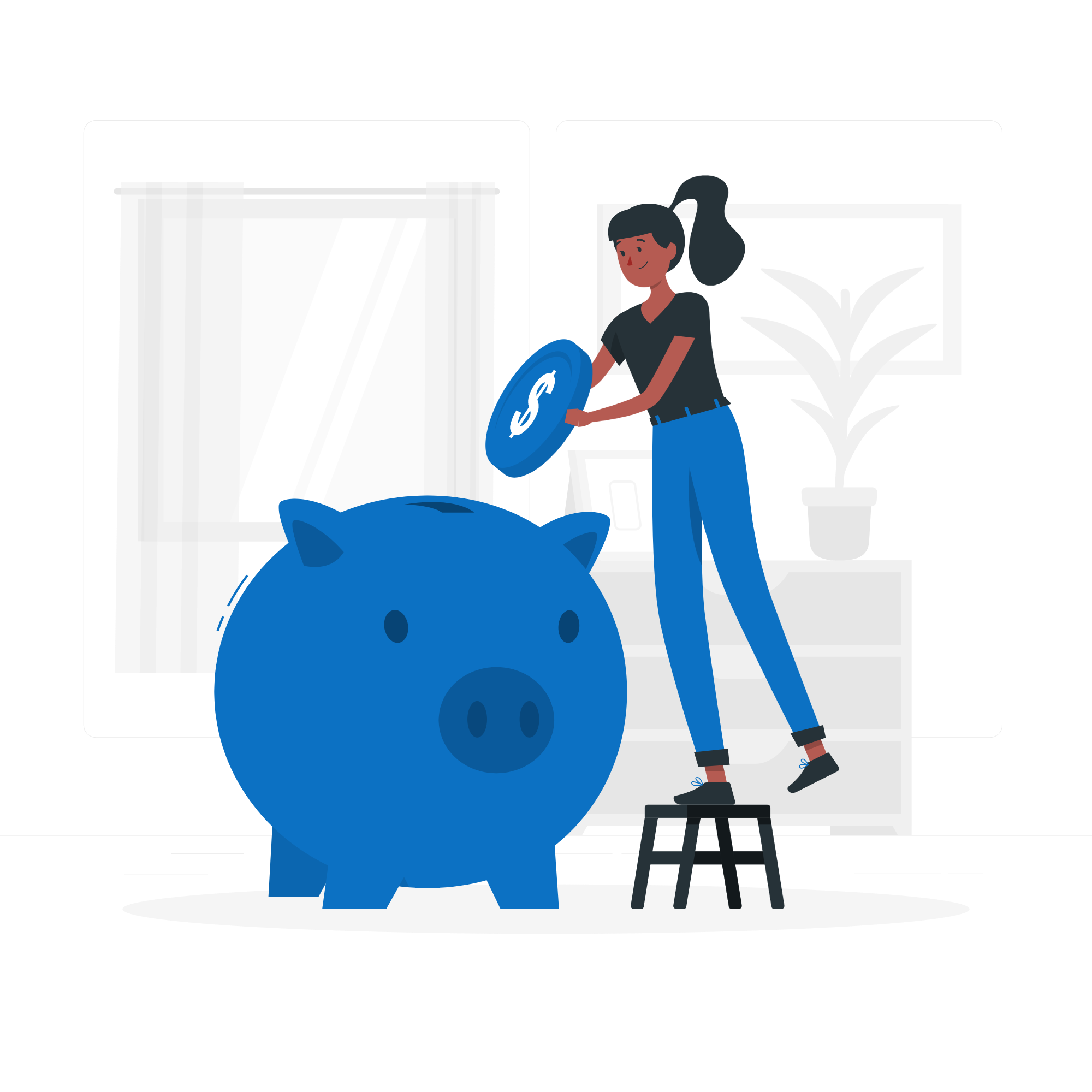 Save Money Piggy Bank Pave SEO Woman putting coin in piggy bank