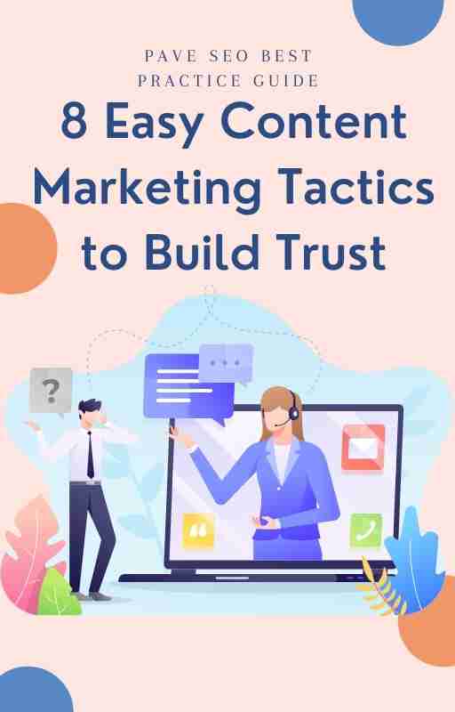 8 easy content marketing tactics to build trust book cover image of woman communicating via a laptop to a client outside the laptop.