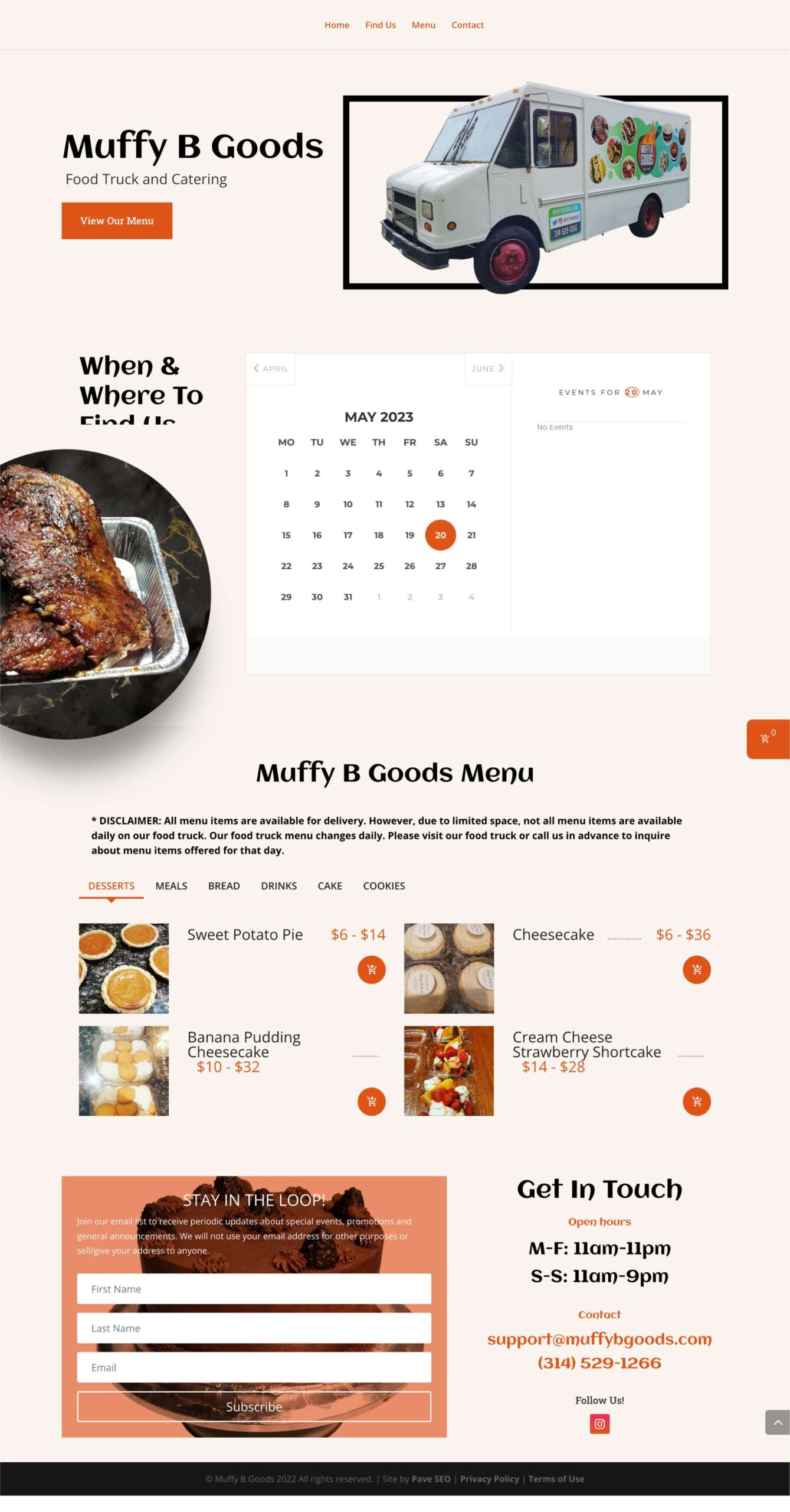 Muffy B Goods Food Truck and Catering Company SEO Web Design
